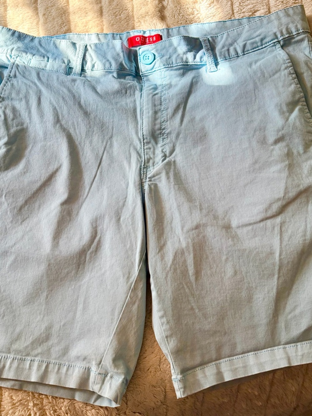 GUESS Light Blue Men’s Flat Front Shorts
